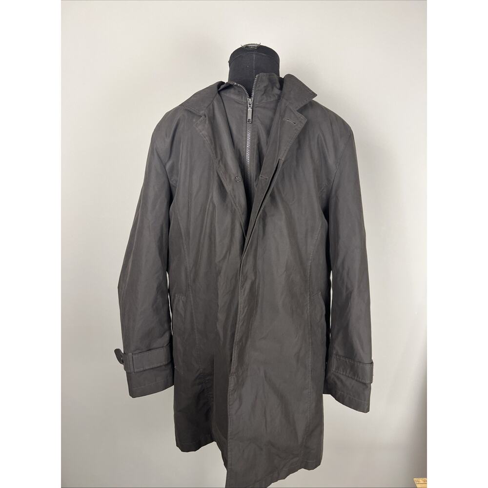 Joseph A. Banks Men's Brown Overcoat Removable Quilted Lining Becomes Vest 42R